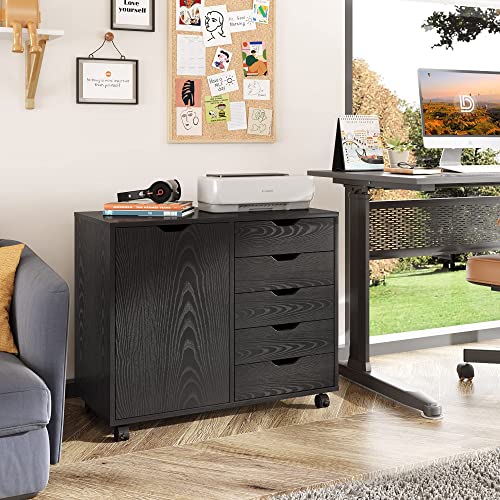 DEVAISE 5-Drawer Wood Dresser Chest, Black - Image 2