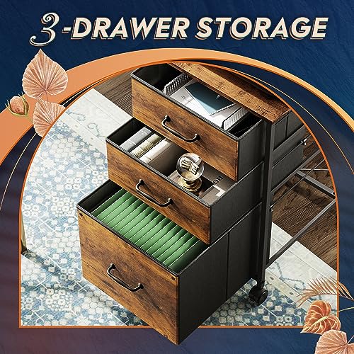 DEVAISE Mobile File Cabinet With 3 Drawers - Image 4