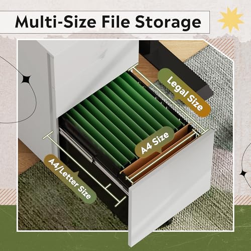 DEVAISE White File Cabinet With 3 Drawers - Image 4