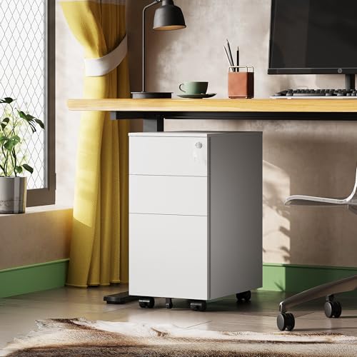 DEVAISE White File Cabinet With 3 Drawers - Image 2
