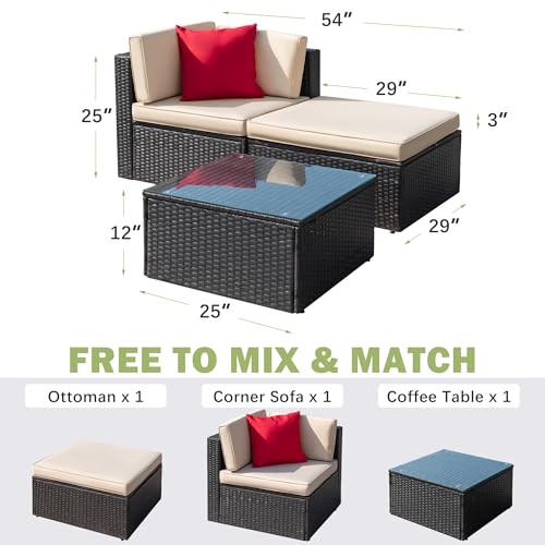 Devoko Patio 3-Piece Outdoor Conversation Set - Image 2