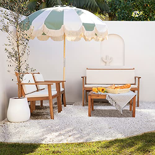 Devoko Patio Furniture 4 Piece Acacia Wood Set - Image 5