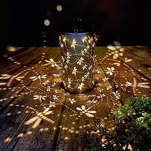 DIBIEECN Dragonfly Hollowed-Out Metal Solar Lanterns - Image 3
