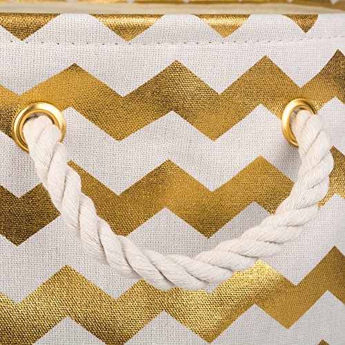DII Large Gold Chevron Storage Bin - Image 2