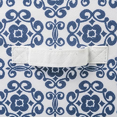 DII Nautical Blue Polyester Scroll Storage Bin - Image 3