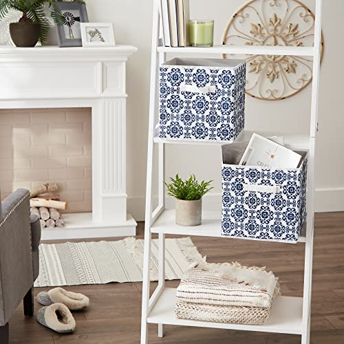 DII Nautical Blue Polyester Scroll Storage Bin - Image 4