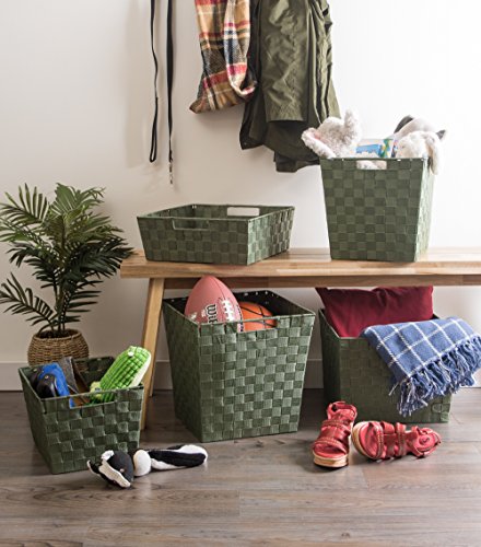 DII Woven Nylon Trapezoid Storage Bin, Olive - Image 5