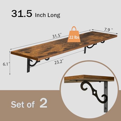 DINZI LVJ 31.5 Inch Large Floating Shelves Set - Image 3