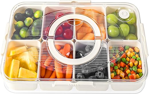 LUXEAR Divided Serving Tray With Lid