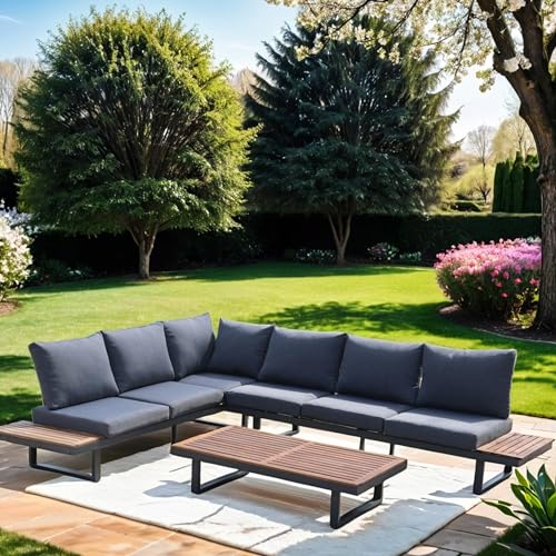 DIYART 6-Seater L Shaped Aluminum Patio Set - Image 3