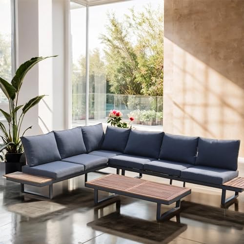 DIYART 6-Seater L Shaped Aluminum Patio Set - Image 4