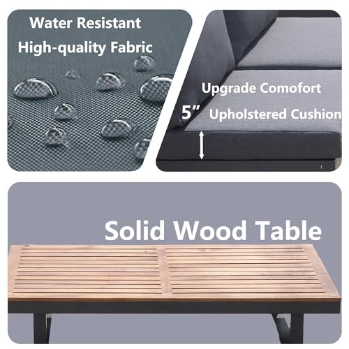 DIYART 6-Seater L Shaped Aluminum Patio Set - Image 5