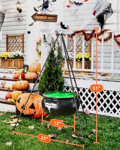 DJROLL Halloween Decorations: Cauldron With String Lights - Image 3