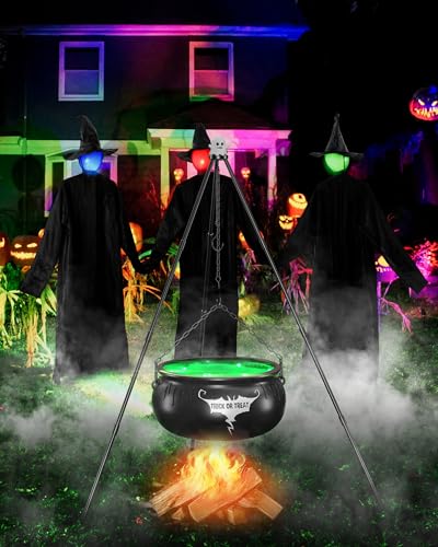 DJROLL Halloween Decorations: Cauldron With String Lights - Image 5