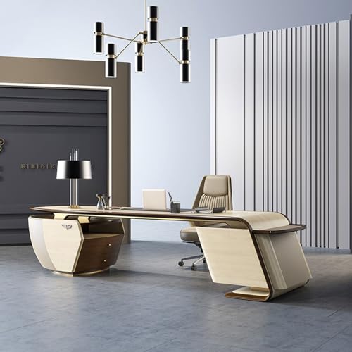 DLCQIJI L-Shaped Executive Desk With Drawers - Image 4