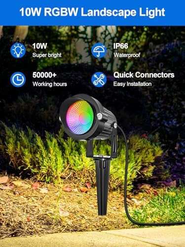 DOREIO Halloween RGBW Outdoor Spotlights, 10W Color Changing - Image 2