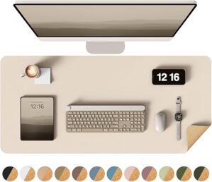 YSAGi Double-Sided Desk Pad, Leather Mat