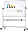 VIZ-PRO Double-Sided Mobile Whiteboard, 48 x 36 Inches