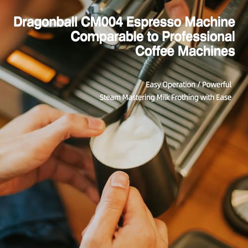 DRAGONBALL Espresso Machine With Milk Frother, Red - Image 2