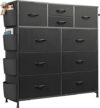 WLIVE Dresser With 10 Drawers And Hooks