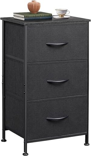 WLIVE Dresser With 3 Drawers, Fabric Nightstand