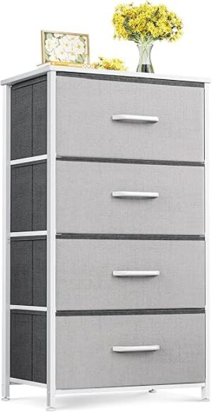 ODK Dresser With 4 Storage Drawers, Light Grey