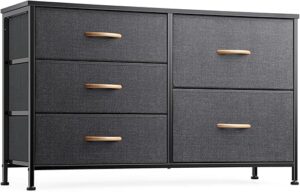 Nicehill Dresser With 5 Drawers, Wide Chest