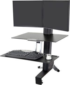 Ergotron Dual Monitor Standing Desk Converter, Black
