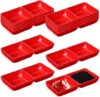 Gejoy Dual Sauce Bowls With Two Compartments (12, Red)