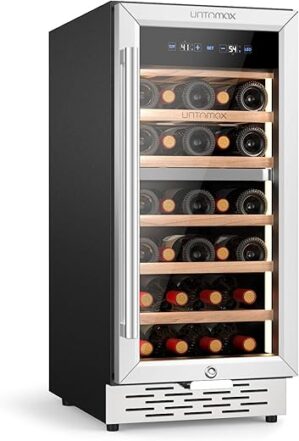 UNTOMAX Dual Zone Wine Fridge, 33 Bottles