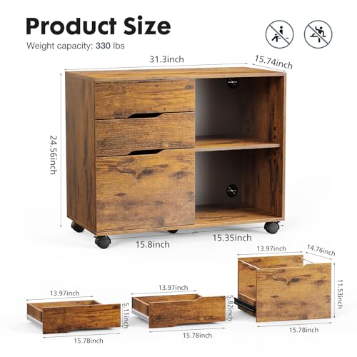 DUMOS Lateral File Cabinet With 3 Drawers - Image 2