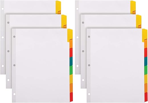 Oxford Durable Erasable Binder Dividers, 8 Tab (89991)