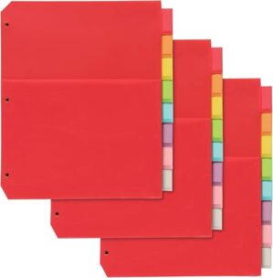 Oxford Durable Plastic Dividers, 8-Tab Organizers