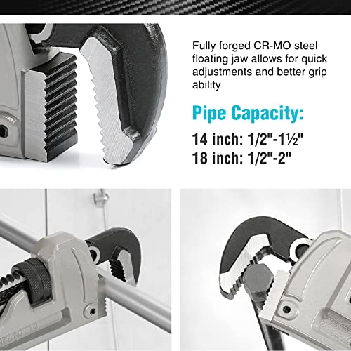 DURATECH 14-Inch & 18-Inch Aluminum Pipe Wrench - Image 2