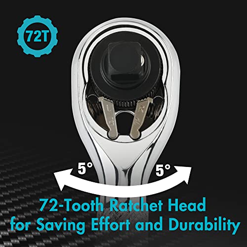 DURATECH Stubby Ratchet Set, 1/4 & 3/8-Inch - Image 3