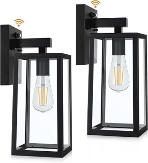 SHINE HAI Dusk To Dawn Outdoor Wall Lantern 2 Pack
