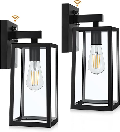 SHINE HAI Dusk To Dawn Outdoor Wall Lantern 2 Pack