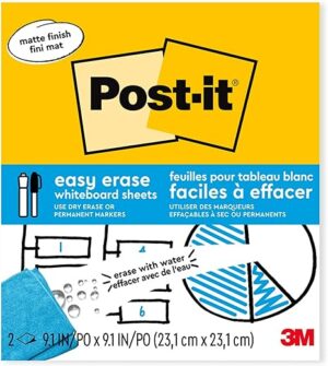 Post-it Easy Erase Whiteboard Surface, 9.1 in