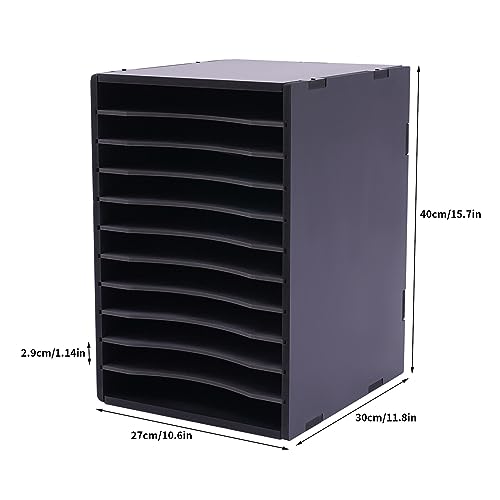 EcoTypee 11 Tier Desk Organizer Tray Shelves, Black - Image 3