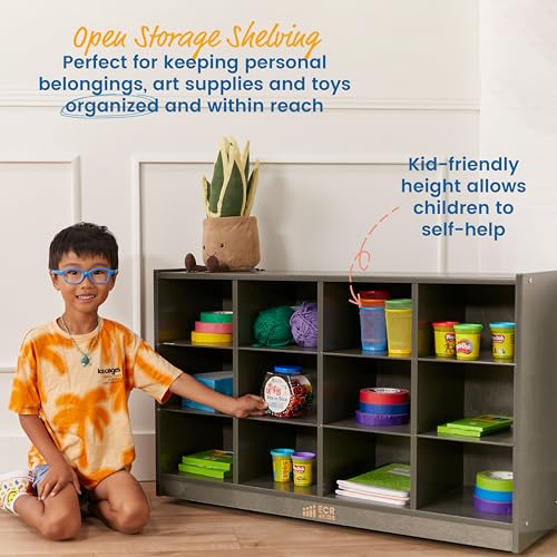 ECR4Kids 12 Cubby Mobile Tray Storage Cabinet - Image 4