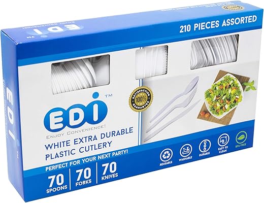EDI EDI 210 Piece White Disposable Cutlery Set