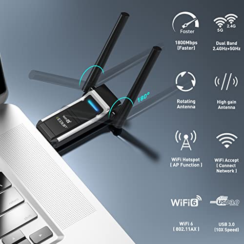 EDUP AX1800 USB WiFi 6 Adapter Dual-Band - Image 2