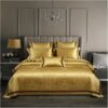 YUSIWOAL Egyptian Cotton Jacquard Duvet Set (E, King 4pcs)