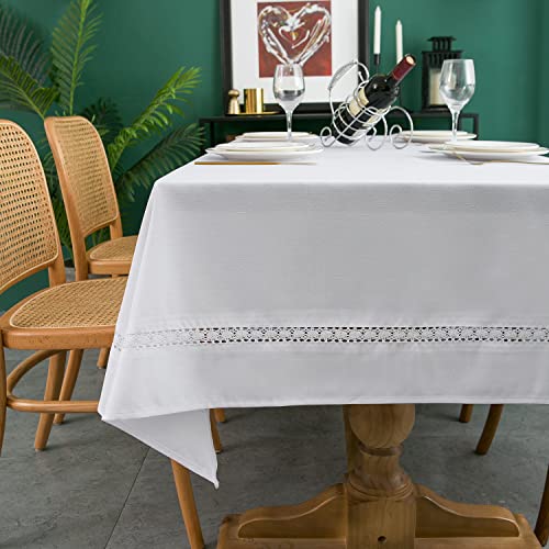 EHouseHome Heavy Duty Fabric Tablecloth With Lace - Image 5