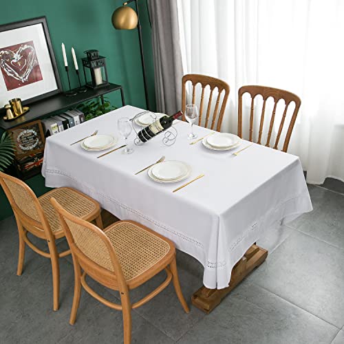 EHouseHome Heavy Duty Fabric Tablecloth With Lace - Image 2