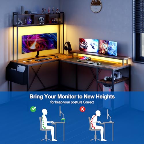 ElectraSpeedy L Shaped Gaming Desk With Hutch - Image 4