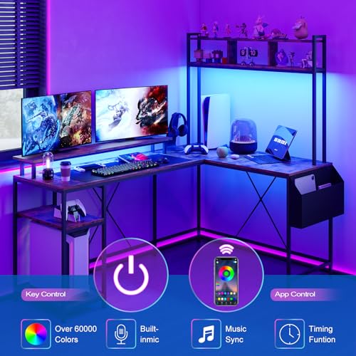 ElectraSpeedy L Shaped Gaming Desk With Hutch - Image 2