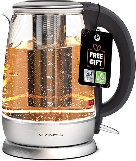 Vianté Electric Glass Tea Kettle With Infuser
