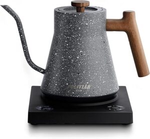 POLIVIAR 7379 Electric Gooseneck Kettle, 34oz Stainless Steel
