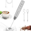 BSRGMS Electric Handheld Milk Frother, 3 Speed Adjustable